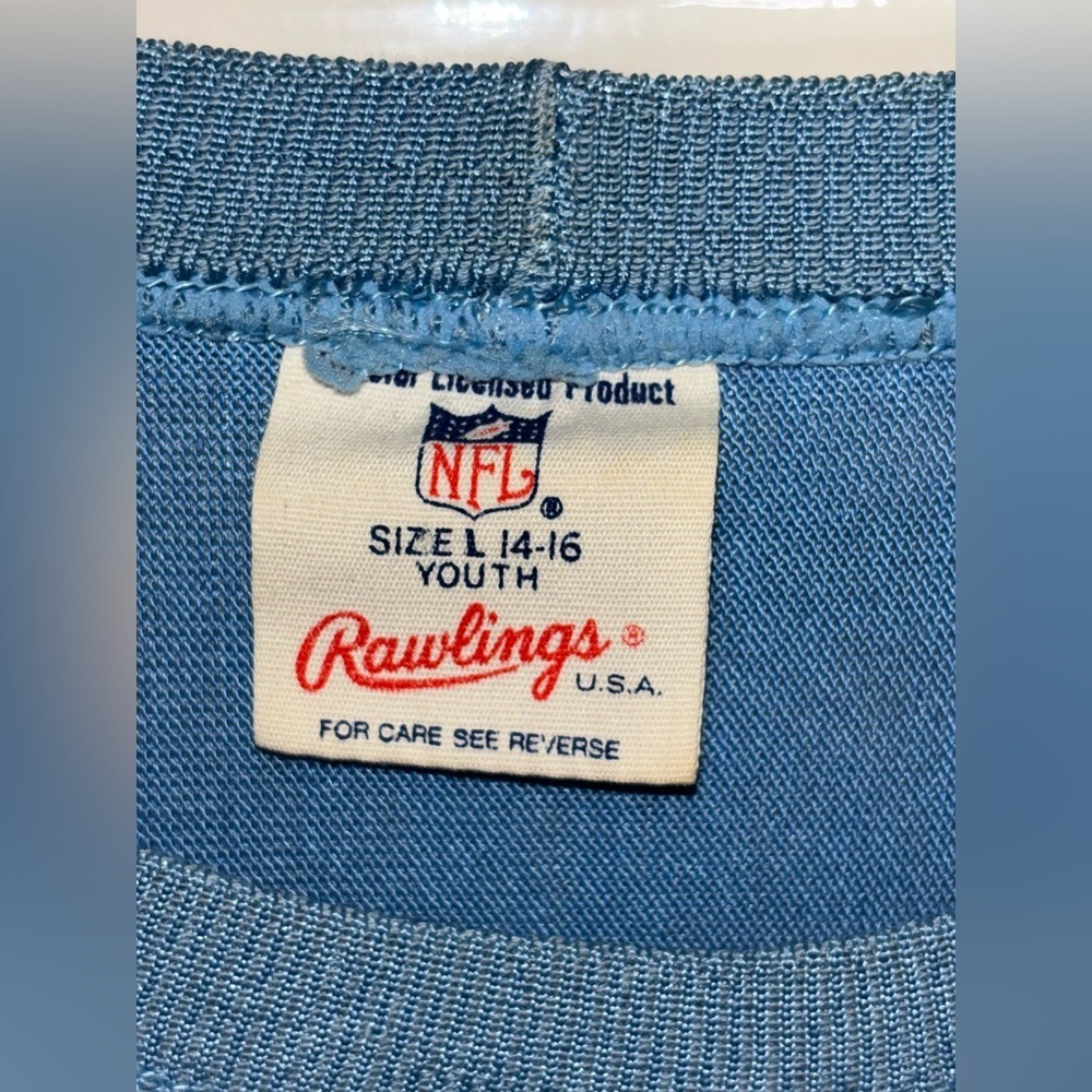 Rawlings - NFL - Sky Blue Oilers 34 - Football Jersey - Size: 14-16 Youth - Picture 3 of 5